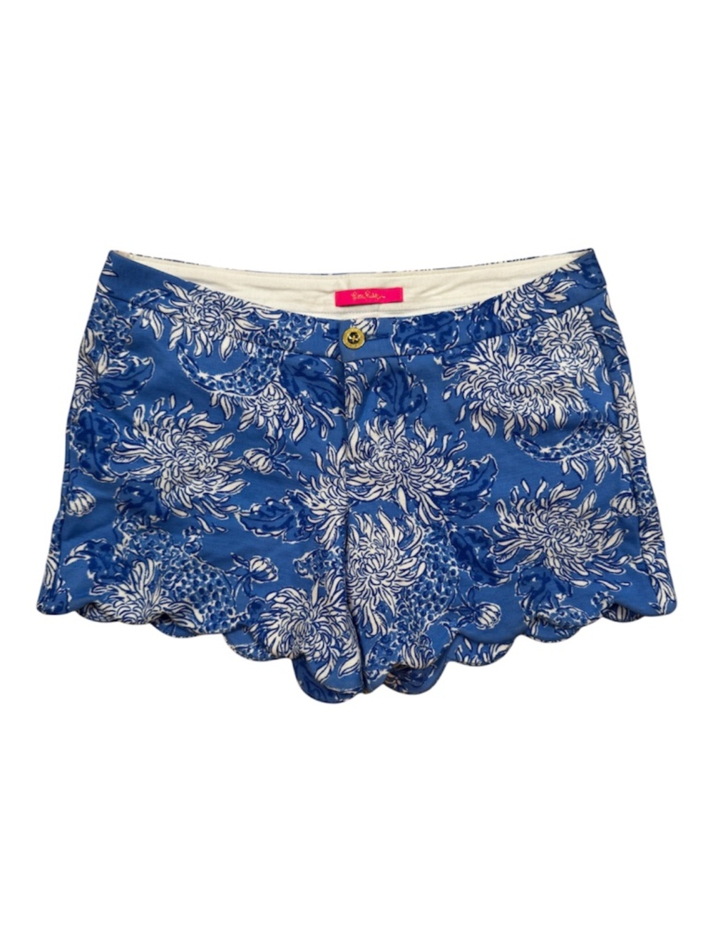 Lilly Pulitzer Buttercup Knit Short Boca Blue Croc And Lock It Size 10